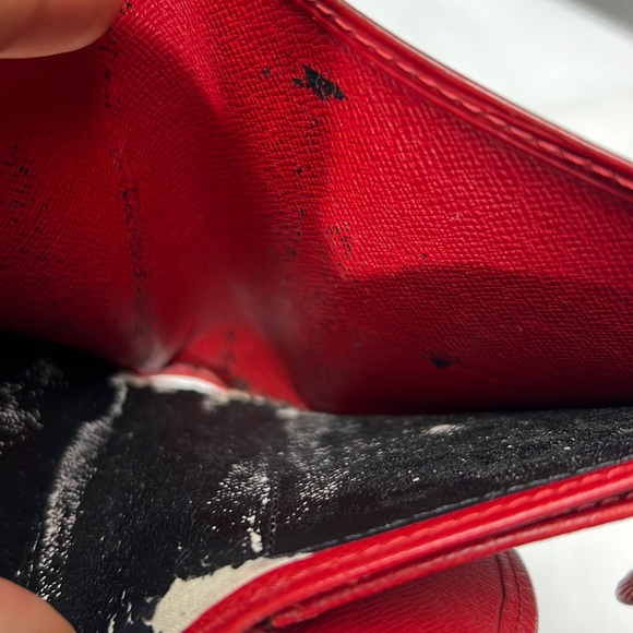Auth. Louis Vuitton Epi Leather Porte Billes Compact Red Wallet Vintage France - Picture 15 of 17